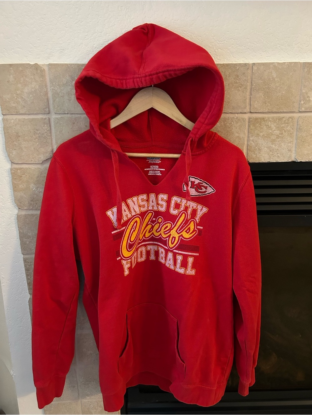 Majestic Red Women's Fan Pullover with Team Lettering